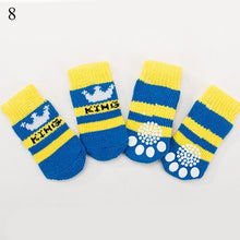 Load image into Gallery viewer, 4pcs/Set Cute Puppy Dog Knit Socks Small Dogs Cotton Anti-Slip Cat Shoes For Autumn Winter Indoor Wear Slip On Paw Protector