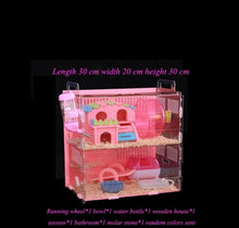 Load image into Gallery viewer, Hamster House Large Size Acrylic Villa Double Guinea Pig Cage Small Pet For A Hamster Bservation Nest