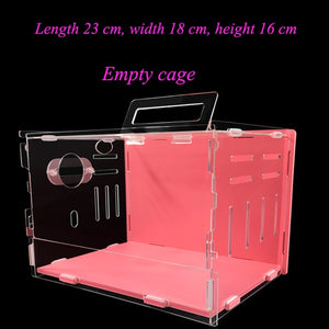 Blue Double Hamster Cage Large Size Dutch Pig Cage Acrylic Pet Nest Small Pet with 30x20x30cm