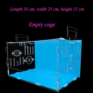 Blue Double Hamster Cage Large Size Dutch Pig Cage Acrylic Pet Nest Small Pet with 30x20x30cm