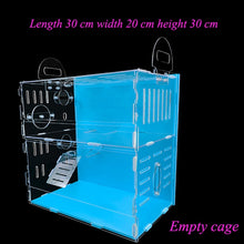 Load image into Gallery viewer, Blue Double Hamster Cage Large Size Dutch Pig Cage Acrylic Pet Nest Small Pet with 30x20x30cm
