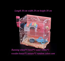 Load image into Gallery viewer, Hamster House Large Size Acrylic Villa Double Guinea Pig Cage Small Pet For A Hamster Bservation Nest
