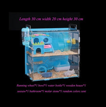 Load image into Gallery viewer, Hamster House Large Size Acrylic Villa Double Guinea Pig Cage Small Pet For A Hamster Bservation Nest
