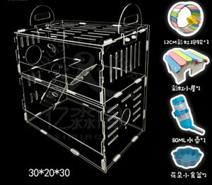 Hamster House Large Size Acrylic Villa Double Guinea Pig Cage Small Pet For A Hamster Bservation Nest