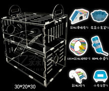 Load image into Gallery viewer, Hamster House Large Size Acrylic Villa Double Guinea Pig Cage Small Pet For A Hamster Bservation Nest
