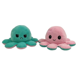Flip Octopus Stuffed Plush Doll Different Sides To Show Different Moods Soft Simulation Reversible Plush Toy Marine Life Doll