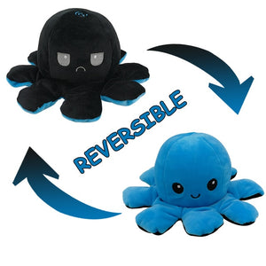 Flip Octopus Stuffed Plush Doll Different Sides To Show Different Moods Soft Simulation Reversible Plush Toy Marine Life Doll