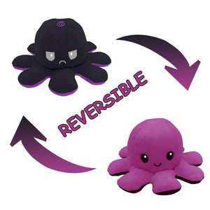 Flip Octopus Stuffed Plush Doll Different Sides To Show Different Moods Soft Simulation Reversible Plush Toy Marine Life Doll